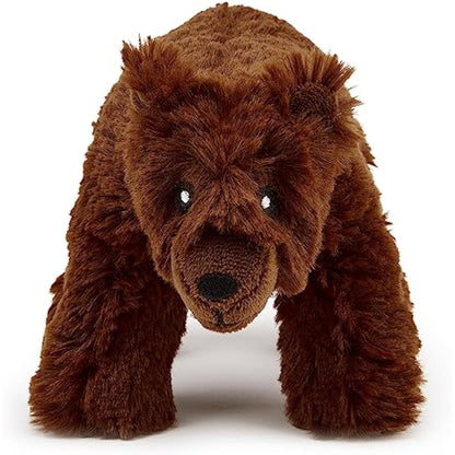 Zappi Co Ultra Soft Grizzly Bear Plush Toy (21cm Length) - 100% Recycled, Eco-Friendly, Newborn Gift, Realistic Lifelike