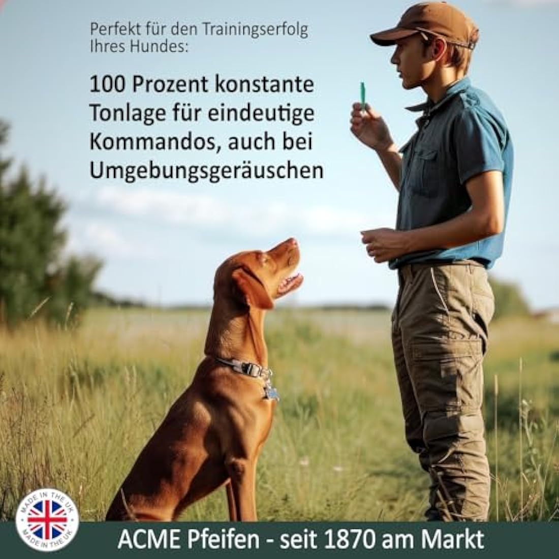 ACME Dog Whistle No. 210.5 + Whistle Band Included, Original from England, Ideal for Dog Training, Robust Material, Standard Frequency is Loud and Wide-Reaching (Carmine Red)
