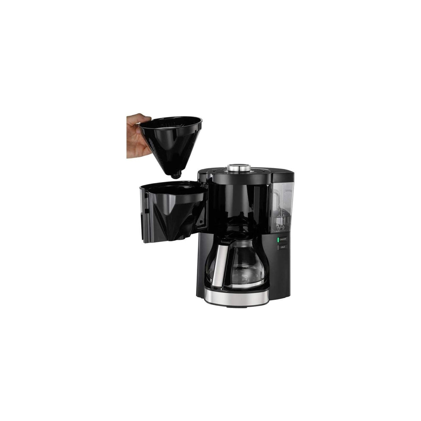 Melitta Filter Coffee Machine, Look V Perfection Model, Art. No. 6766589, Stainless Steel, 1.25 liters, Black