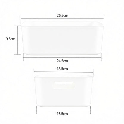 Loiycg 6 Packs Plastic Storage Baskets with Handles, White Storage Boxes