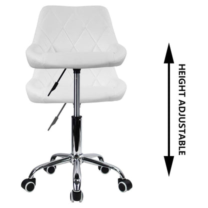 KKTONER Office Computer Desk Chair Mid Back PU Leather Height Adjustable Swivel Modern Task Chair Home Vanity Chair Drafting Work SPA Salon Stools