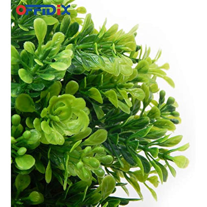 OFFIDIX Artificial Plants with Vase Mini Plastic Eucalyptus Plants for Home Office Decoration Faux Plastic Plants with Pots Fake Plant Indoor (Small Leaf)