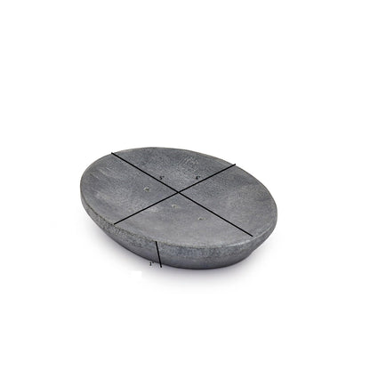 Indus Lifespace Handmade Indian Stone Soap Dish - Grey Soapdish - Bathroom Accessories for Sink, Tub or Shower - 12.7cm x 10.16cm