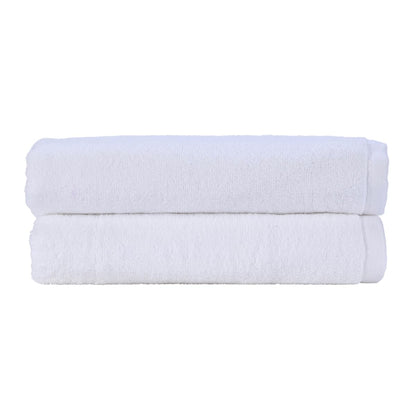 Christy Cirrus Lightweight Bath Towels | Set of 2 | Quick Dry | Super Soft and Fluffy | Lightweight Bathroom Shower Towels | 100% Cotton | White