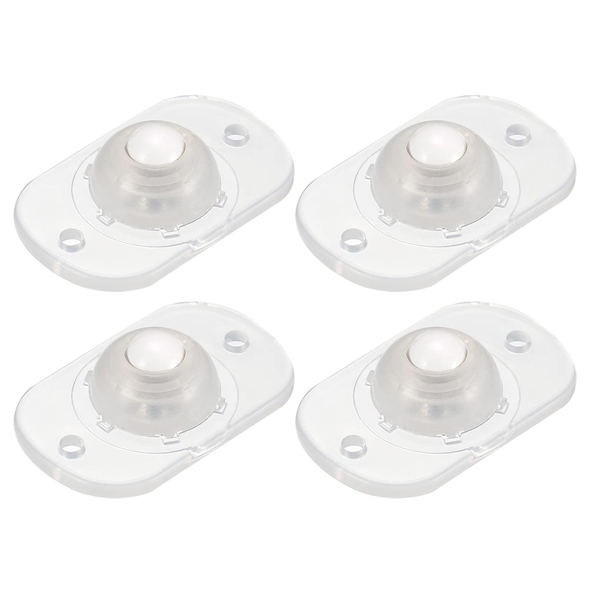 sourcing map Self Adhesive Caster Wheels, Mini Swivel Paste Universal Pulley for Bin Bottom, Trash Can, Electronic Pack of 4 -Clear
