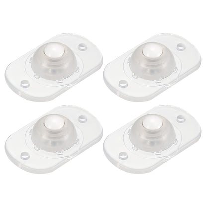 sourcing map Self Adhesive Caster Wheels, Mini Swivel Paste Universal Pulley for Bin Bottom, Trash Can, Electronic Pack of 4 -Clear