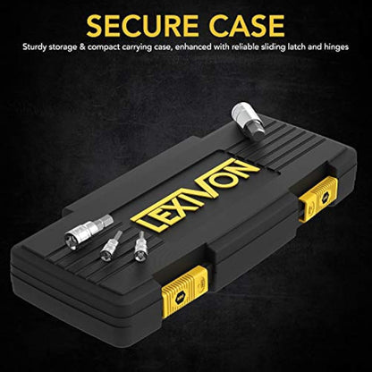LEXIVON Master HEX Bit Socket Set, Premium S2 Alloy Steel | Complete 32-Piece, SAE and Metric Set | Enhanced Storage Case (LX-144)
