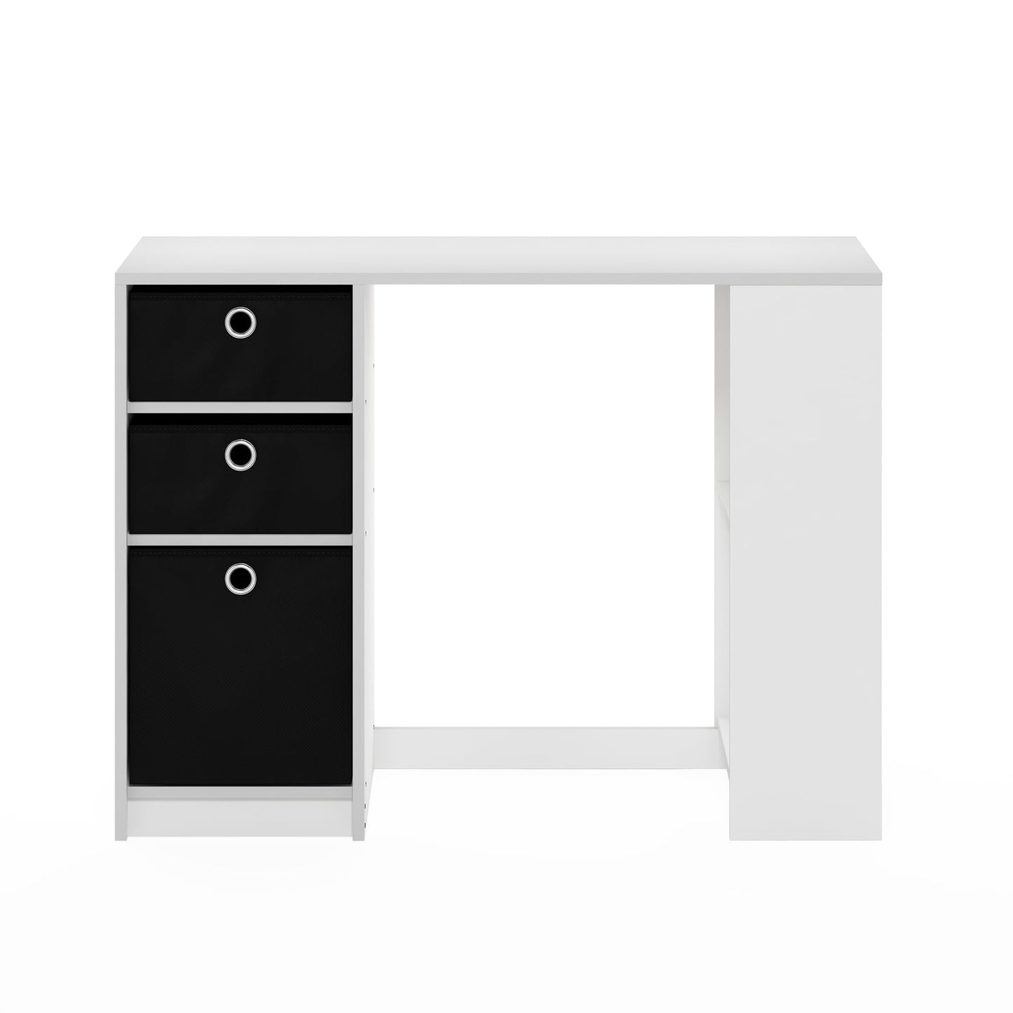 Furinno JAYA Desk, Gaming Desk with Drawer, Computer Desk, Writing Desk, Office Desk for Home Office, Study Room, Dorm, Bedroom, White