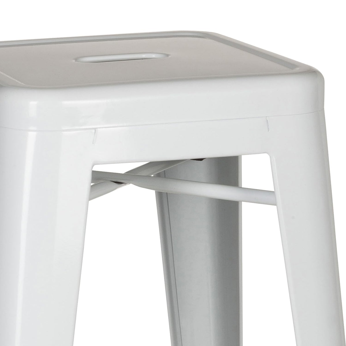 hjh OFFICE Barstool bistro stool VANTAGGIO HIGH metal stackable sturdy bistro stool white