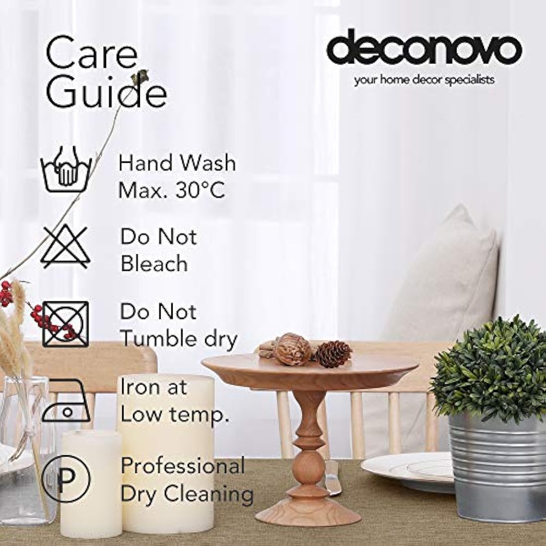 Deconovo Faux Linen Table Cover Wipeable Square Water Resistant Tablecloth for Party 51x51in(130x130cm) Taupe