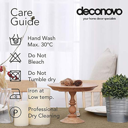 Deconovo Faux Linen Table Cover Wipeable Square Water Resistant Tablecloth for Party 51x51in(130x130cm) Taupe