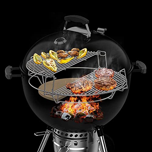 onlyfire BBQ Cooking Grate System Fits for 22.5" / 57cm Weber Kettle Grill and Other Similar Size Kettle Grills