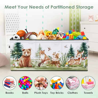 Decalsweet Extra Large Kids Toy Storage Box with Lid,Foldable Oxford Toy Storage Organizer Box for Boys Girls-963240cm-Lightweight Toy Chest with