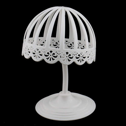 zalati Wig Stand Wig Head 2pcs for Baby Hat Display Holder Rack For Home Shop Salon - White Platics 45cm/ 17.7inch