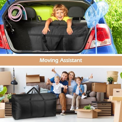 SUOHINAO 3 Pack 120L Large Storage Bags,Strong Packing Boxes for Moving House,Large Moving Boxes for Clothes,Duvet,Bedding,Moving Home,Blankets