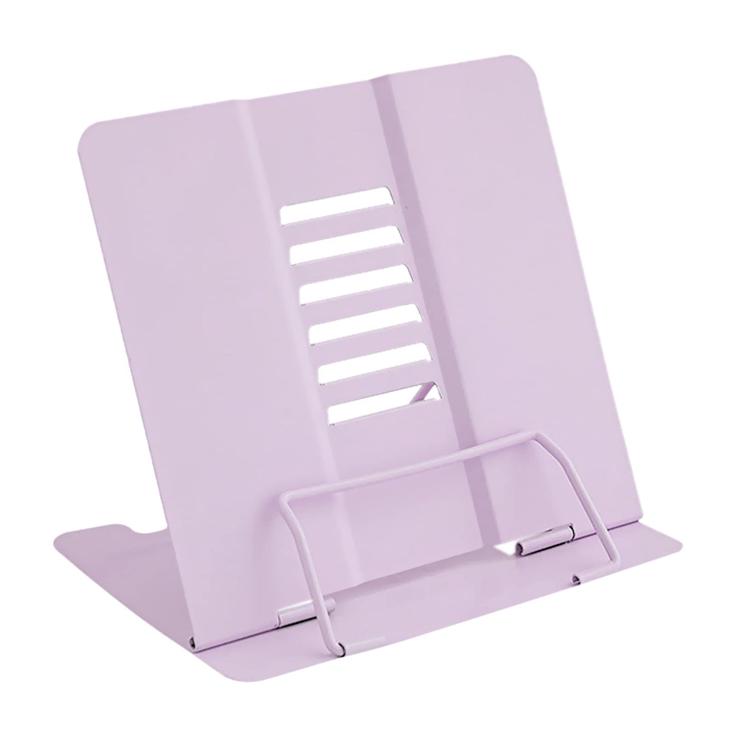 Book Stand, Multifunctional Metal Book Holder for Reading (Purple)