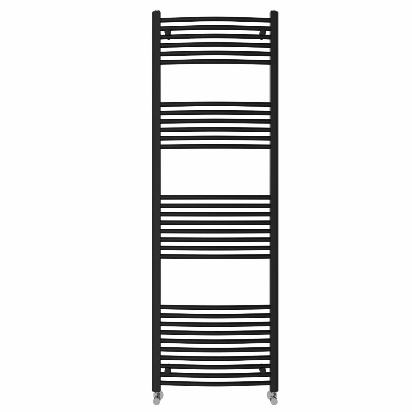 NRG Curved Black Bathroom Towel Rail Radiator Central Heating 1800x600mm