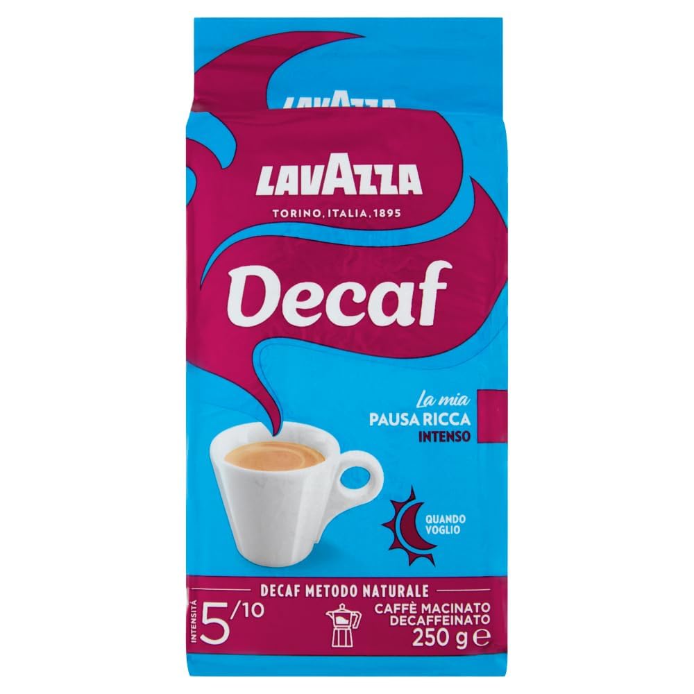 7 x LAVAZZA DEK Intenso Decaffeinated Ground Coffee 250g Italian Espresso