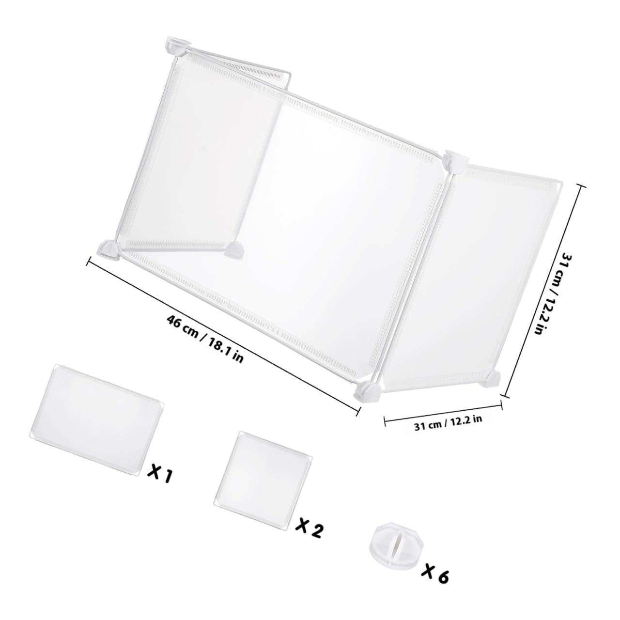GALPADA Clear Sneeze Guard Board Desktop Area Dividing Board for Desk Partition Portable Countertop Barrier with Stable Base for Office Cashier
