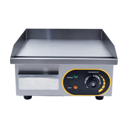 Commercial Electric Griddle,Countertop Flat Top Griddle Stainless Steel Grill with Thermostatic Control, 8mm Cooking surface thick,36x38cm,1500W