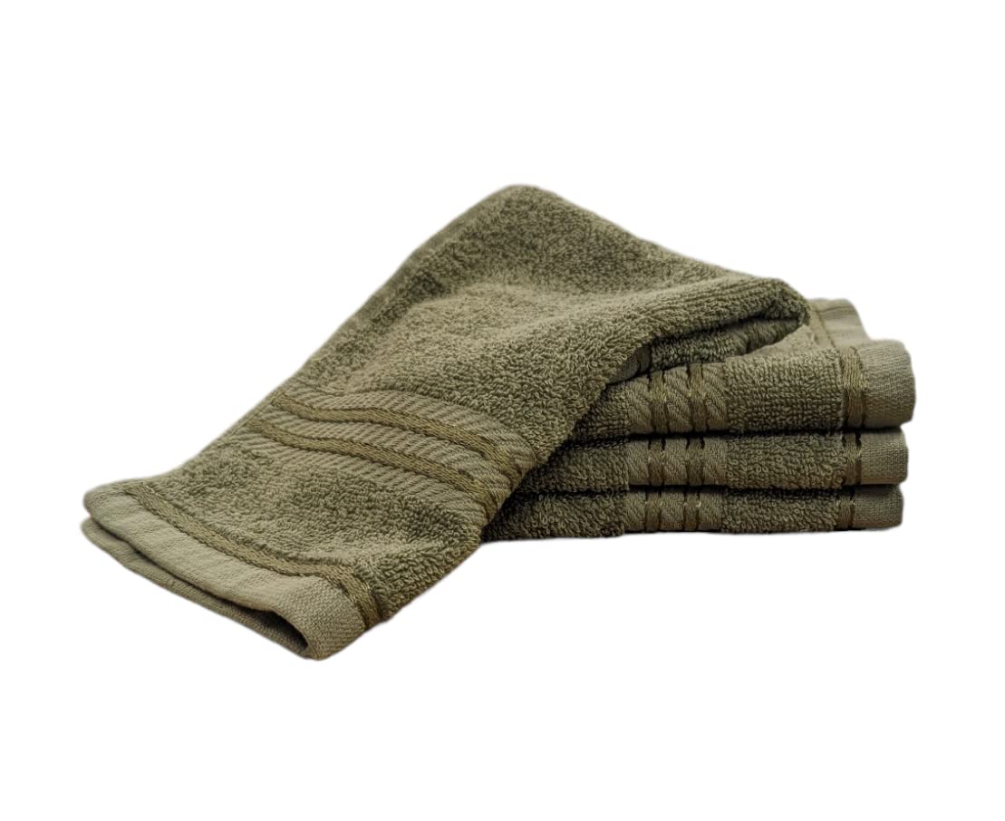 Bentley Priory Linens Supreme Face Flannels for Bathroom 500GSM Super Soft Combed Cotton Pack of 4 Absorbent and Quick Dry Face Cloth Flannel Towels