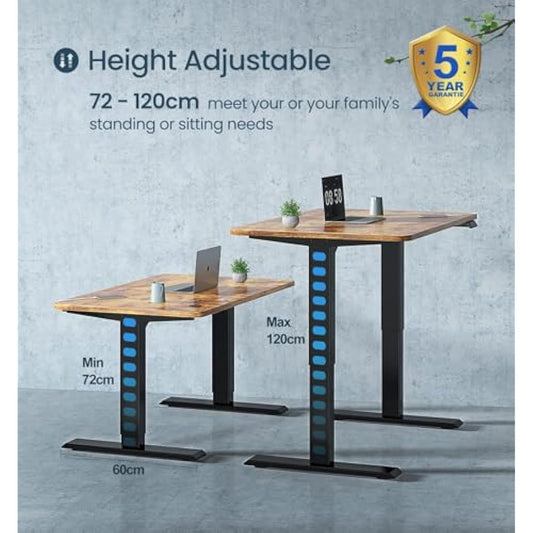 MAIDeSITe Adjustable Height Standing Desk Frame Two-Stage Desk Stand Sit-stand Table Workstation Ergonomic Workplace with Memory Smart Pannel (2 Stage|Dual Motor, Black) T2 Pro