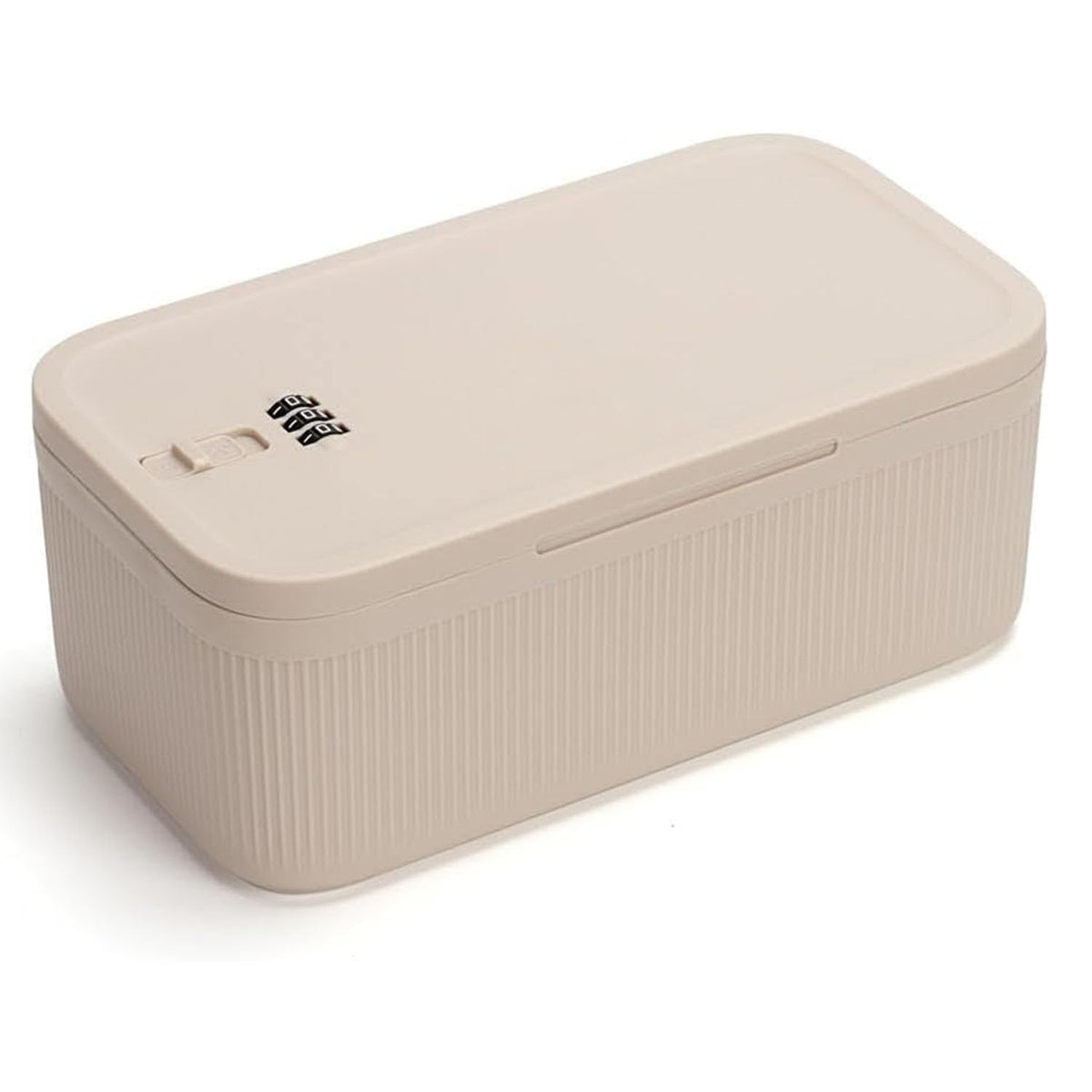 HIKENRI Lockable Storage Box,Medicine Storage Box,Fridge Lock Box For Kitchen/Home/School/Fridge/Personal/Travel/Office/Cell PhoneBeige