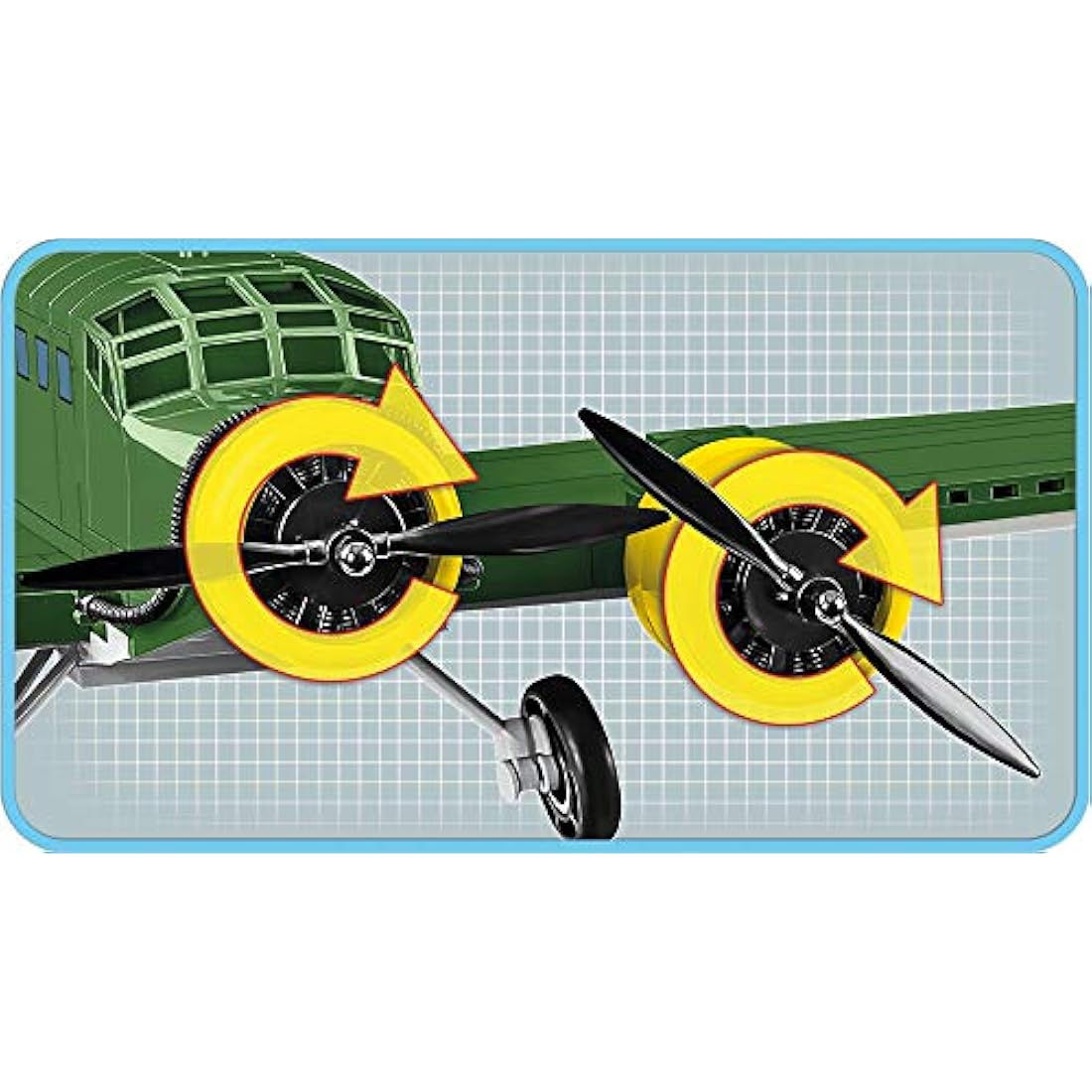 COBI 5710 Junkers JU 52/3M Building Blocks, Green,Yellow