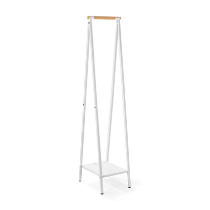 Brabantia - Linn Clothes Rack, Compact - Free Standing Clothing Rail - Clothes Storage - Hang, Air, or Dry Clothes - Sturdy Steel Frame & Bamboo Rod