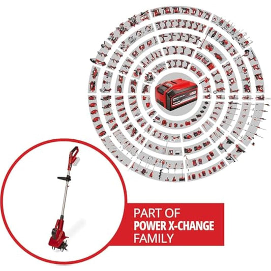 Einhell Power X-Change 18V Cordless Garden Rotavator - Powerful Soil Cultivator, 20cm Working Width, 15cm Working Depth - GE-CR 18/20 Li E Solo Tiller (Battery Not Included)