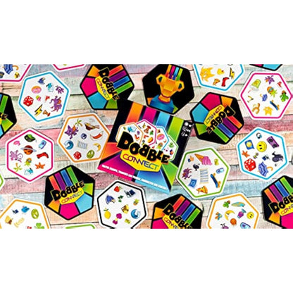 Asmodee | Dobble Connect | Quick Reaction Card Game | Ages 8+ | 2-8 Players | 20 Minutes Playing Time