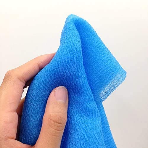 Cure Series Japanese Exfoliating Bath Towel from OHE - Medium Weave - Blue, 110cm
