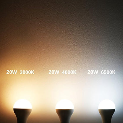 Awenia LED Light Bulb E27 Daylight Natural White A65 Edison Screw,20W 2452 lumens 4000K=150W Incandescent Bulb Golf Ball, Pack of 4