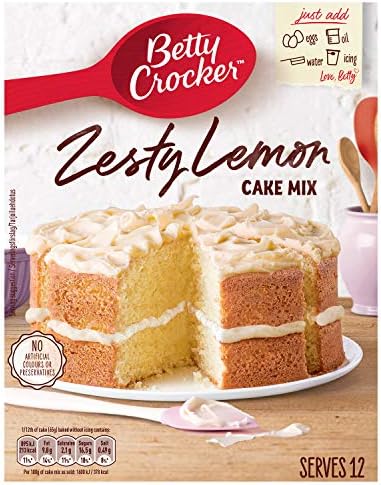 Betty Crocker Zesty Lemon Cake Mix 425g (Pack of 6)