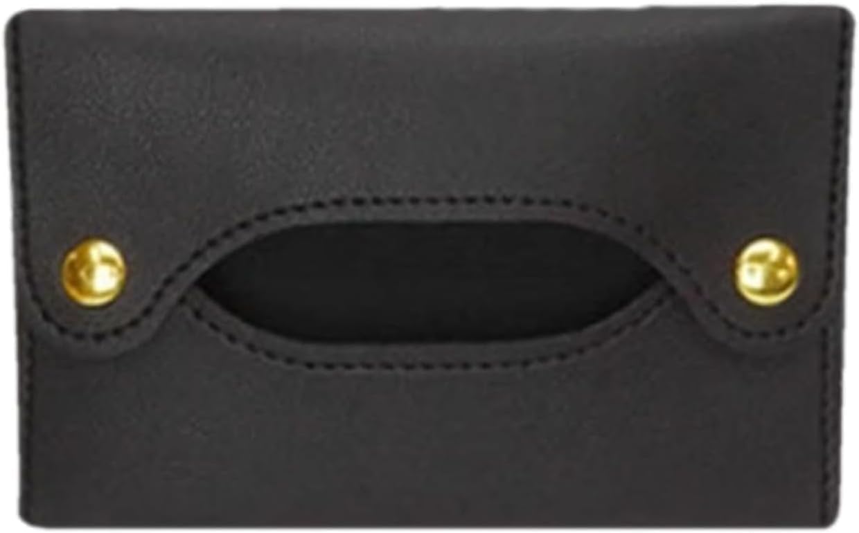 Black Pocket Tissue Holder - Tissue Holder | Travel Pouch for Tissue | Pocket Paper Towel | Tissue Bag Holder | Paper Towel Pu Leather Case