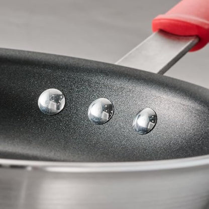 Tramontina Non-Stick Frying Pan with Red Removable Silicone Handle for Electric, Gas and Ceramic Glass Hobs, ‎Aluminium Cookware, Kitchen, 25 cm, 1.9 Litre, 27803601