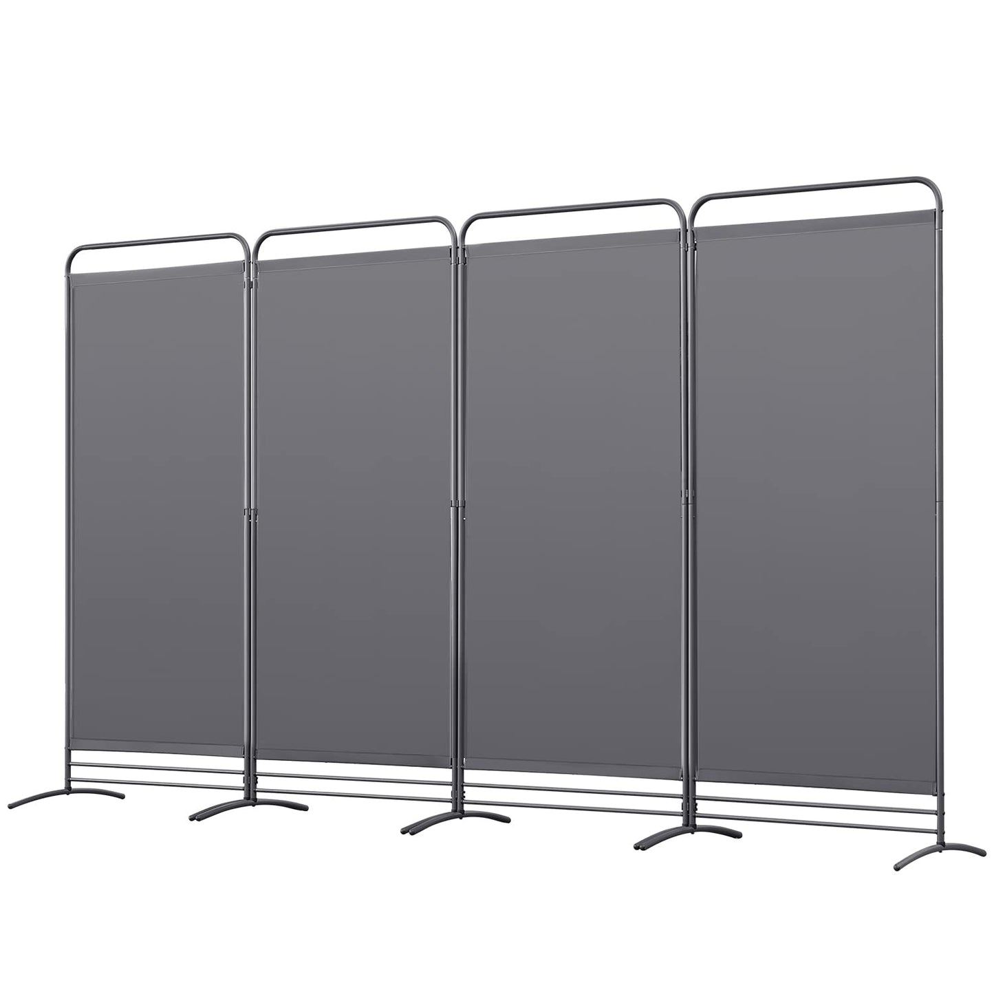 Angel Living 4 Panels Folding Room Divider, Privacy Screen Composed of Polyester Fabric and Sturdy Iron Frame