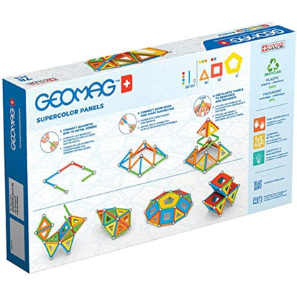 Geomag - Supercolor Magnetic Constructions for Kids, Magnetic Toy Green, Collection 100% Recycled Plastic, 78 Pieces
