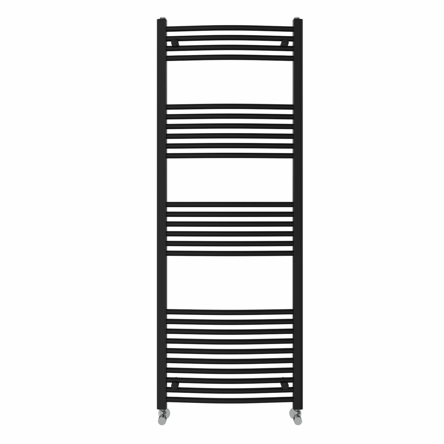 NRG Black Heated Towel Rail Curved Designer Bathroom Radiator - 1600×600mm