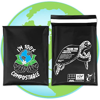 Compostable Mailing Bags,Biodegradable Mailing Bags,Eco Friendly Mailers 10 x 14" (25.5 x 35.5 cm) |25PK|