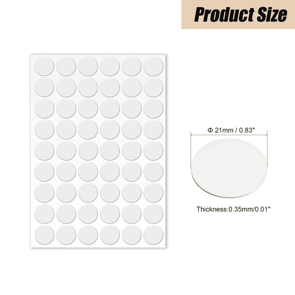 LICQIC Screw Hole Covers, 54 Pcs 21 mm, White