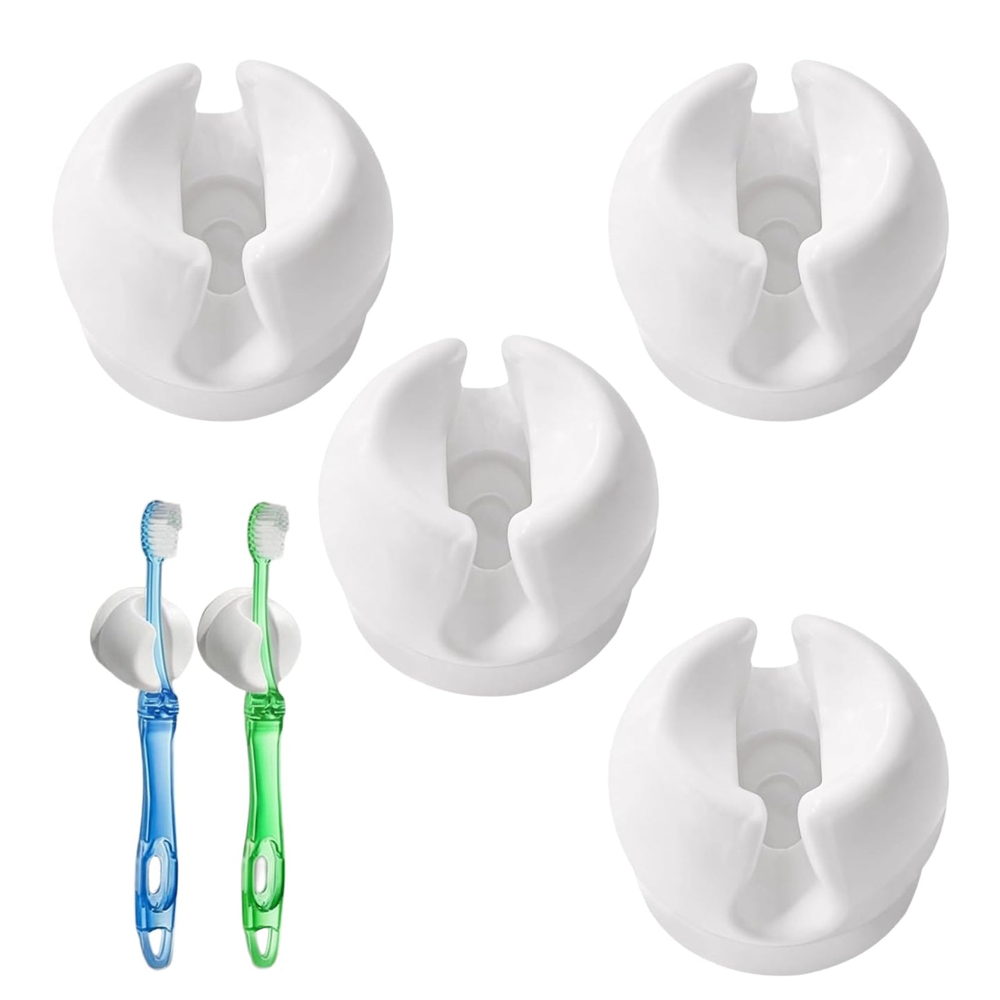 4PCS Suction Toothbrush Holder, Toothbrush Holder Wall Mounted with Suction Cup, Toothbrush Wall Holder for Sink
