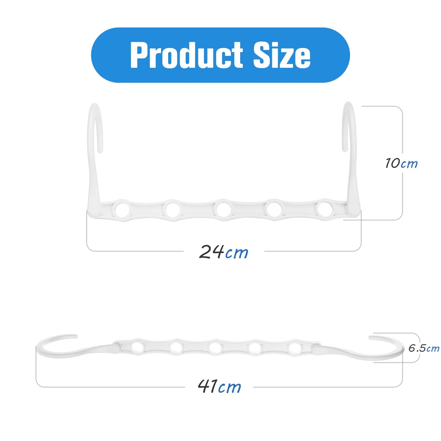 Rainberg Space Saving Hangers - Magic Clothes Hangers, Coat Hangers, Wardrobe Space Saver (Pack of 12, White)