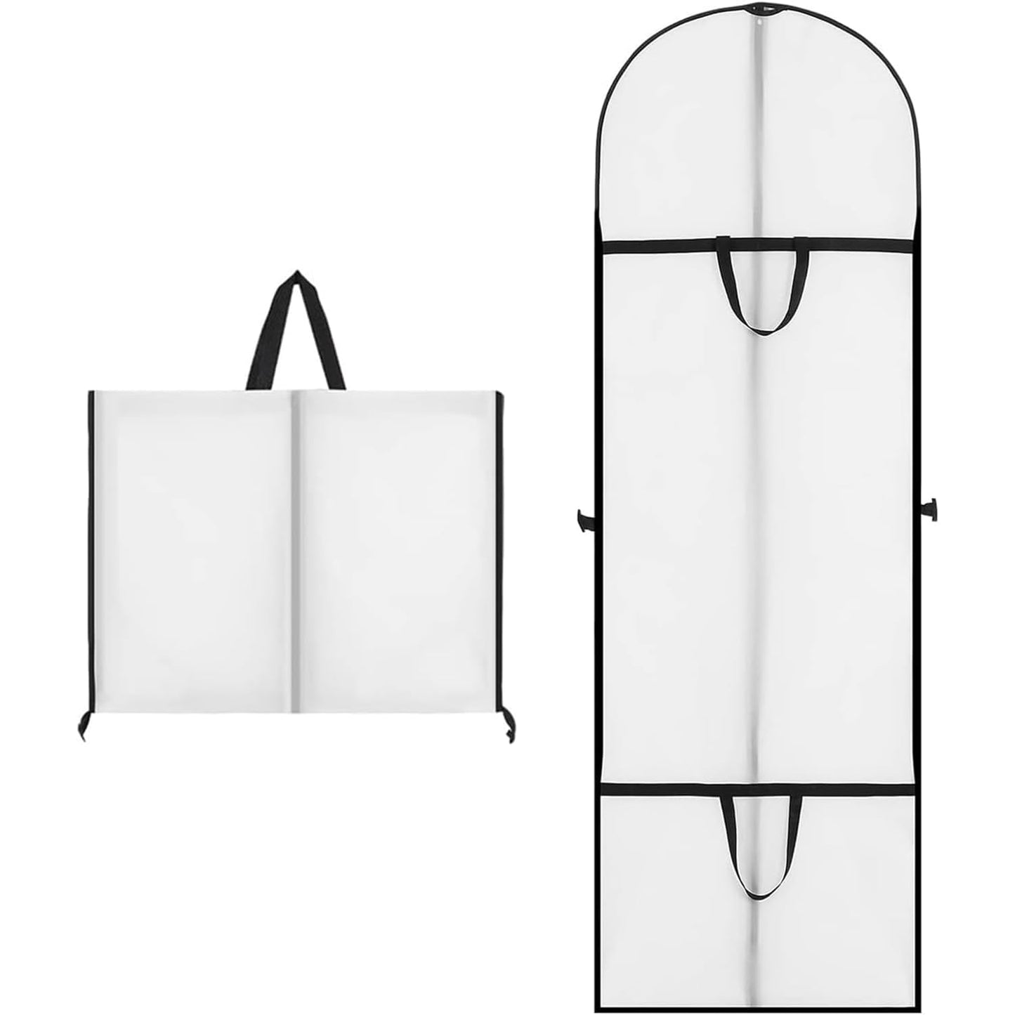Long Dress Bags Covers Garment Storage bags with Zip Wedding Dust Cover Foldable Washable Clear Lightweight Garment Bags for Travel Weddings Suits