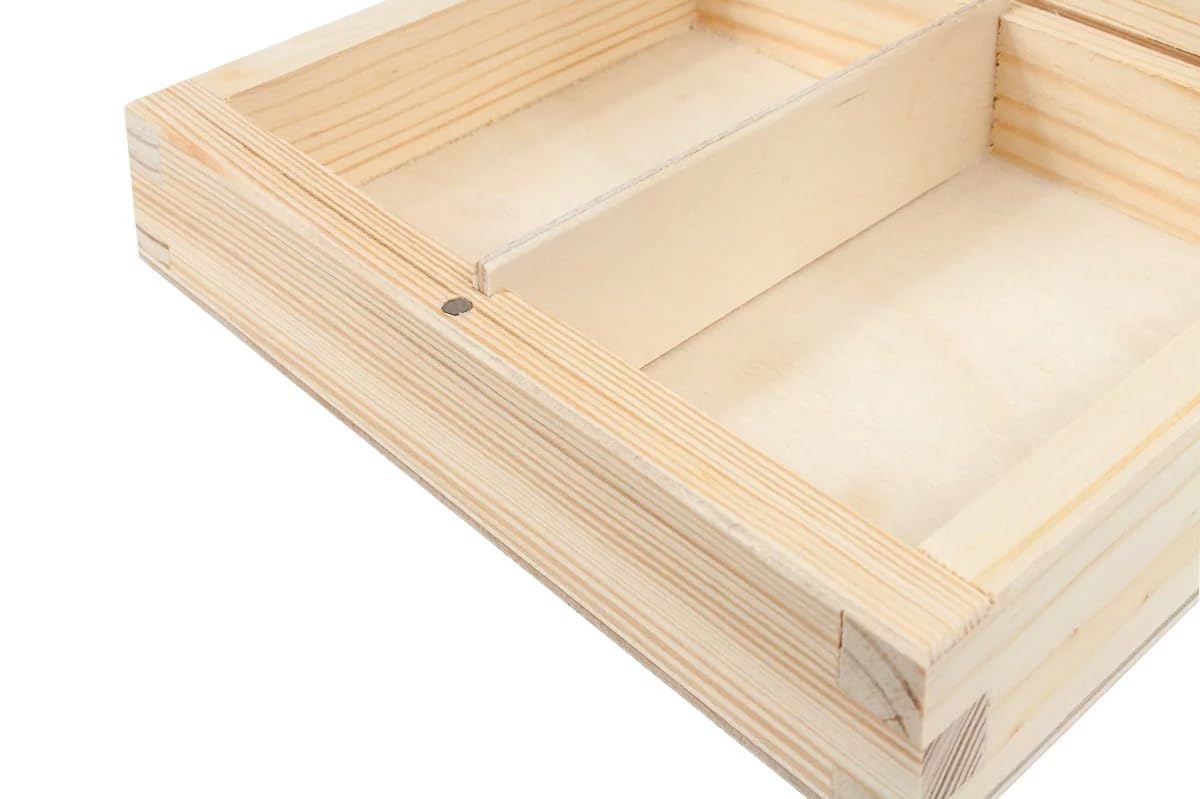 Wooden World - Wooden Tiny box With magnet Lid for tiny item storage items or wedding rings 12 x 8 cm