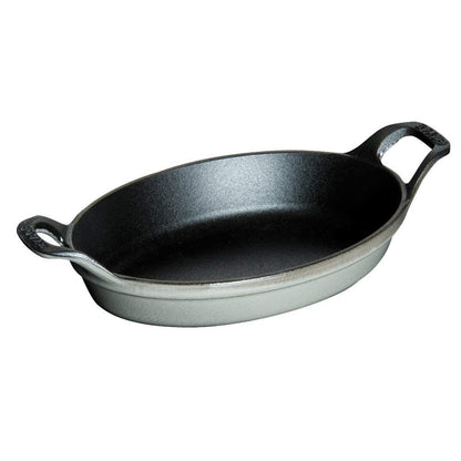 STAUB 40509-562-0 Oval Roasting Dish, 24 cm, Graphite Grey