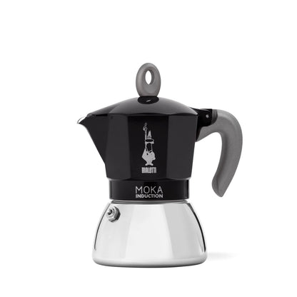 Bialetti New Moka Induction Induction Coffee Pot, 6 Cups, 280 ml, Aluminium, Black