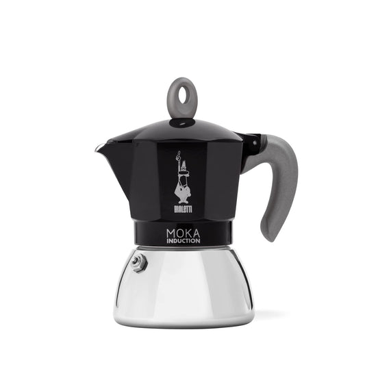 Bialetti New Moka Induction Induction Coffee Pot, 6 Cups, 280 ml, Aluminium, Black