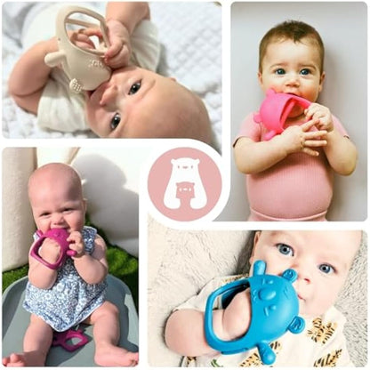 Infatot® Teething Toys for Baby Gifts – 2-Pack Koda Koala Teether Mitten Glove, Soothing Hand Teethers for Infants, Baby Toys 0-6 Months and Up, Newborn Essentials for Teething Relief, Teal Blue
