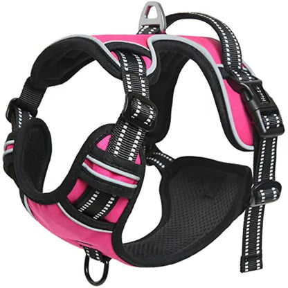HEELE Dog Harness Dog Harness Small Dog No Pull Harness with Soft Handle Reflective Puppy Harness Adjustable, Rose, S